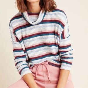 Saturday Sunday by Anthropologie Pippa Hacci Striped Turtleneck Sweater sz S